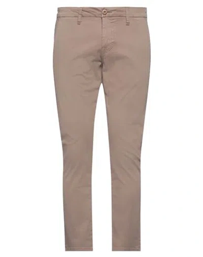 Guess Man Pants Khaki Size 32w-30l Cotton, Elastane In Gold