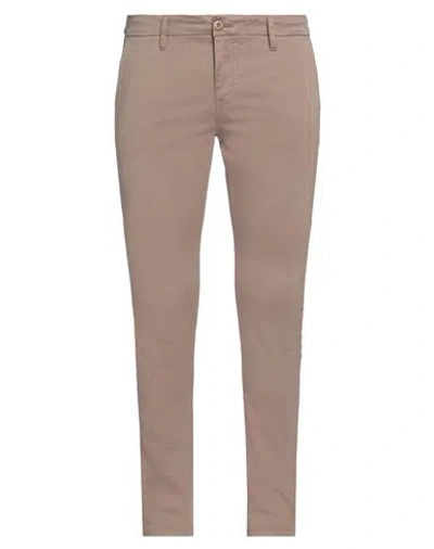 Guess Man Pants Khaki Size 34w-32l Cotton, Elastane In Beige