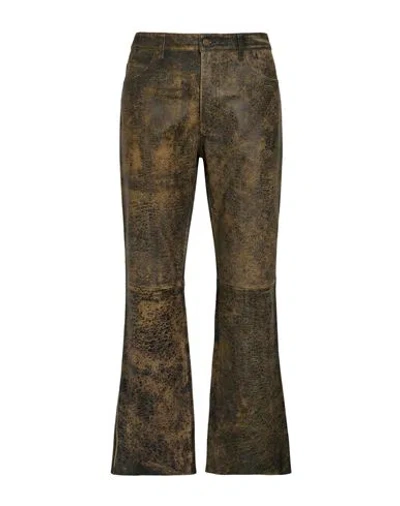 Guess Man Pants Khaki Size 36 Goat Skin In Brown