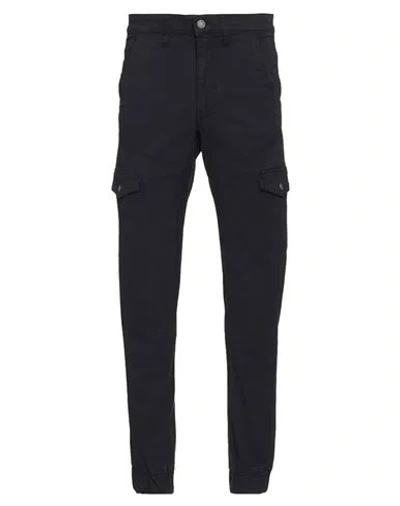 Guess Man Pants Midnight Blue Size 28 Cotton, Elastane, Soft Leather In Blue