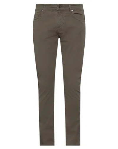 Guess Man Pants Military Green Size 32w-32l Cotton, Elastane In Green