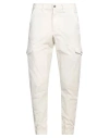 Guess Man Pants Off White Size 33 Cotton, Elastane