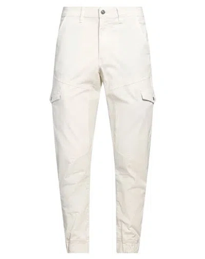 Guess Man Pants Off White Size 33 Cotton, Elastane