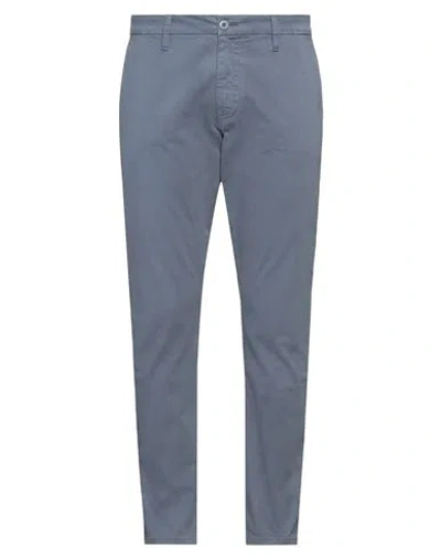 Guess Man Pants Pastel Blue Size 31 Cotton, Elastane In Blue