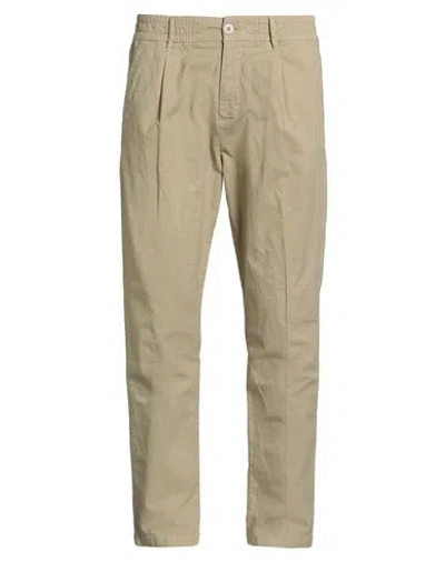 Guess Man Pants Sand Size 32w-30l Cotton, Elastane In Green