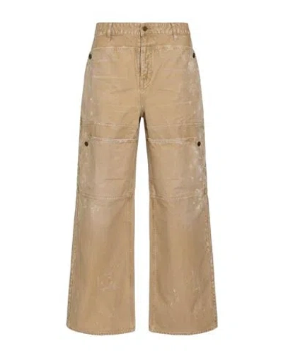 Guess Man Pants Sand Size 34 Cotton In Gold