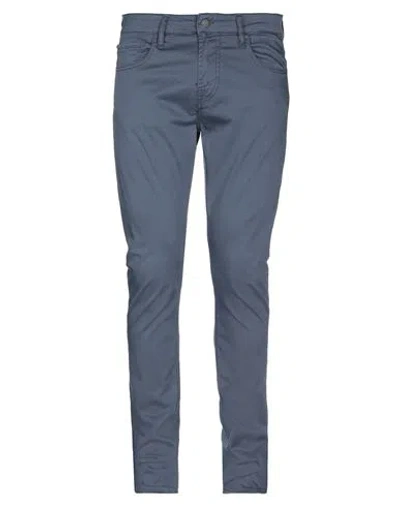 Guess Man Pants Slate Blue Size 38w-32l Cotton, Elastane