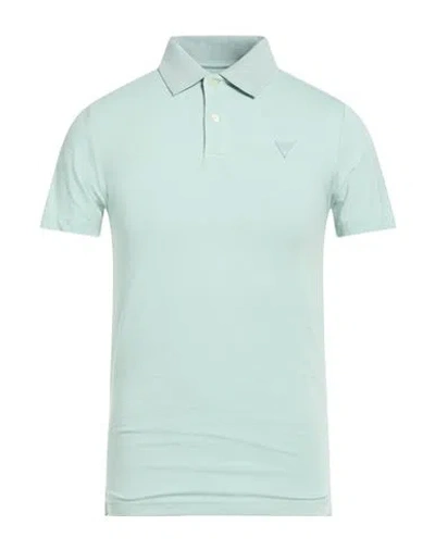 Guess Man Polo Shirt Light Green Size S Cotton, Elastane