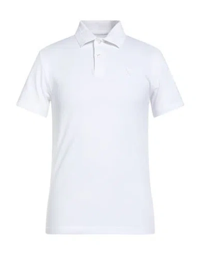 Guess Man Polo Shirt White Size S Cotton, Elastane