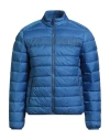 Guess Man Puffer Blue Size S Polyester In Blue