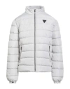 Guess Man Puffer Light Grey Size M Polyester In Gray