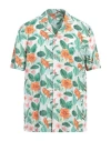 Guess Men's Short Sleeve Palm Print Camp Shirt In Green