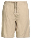 Guess Man Shorts & Bermuda Shorts Beige Size 34 Cotton, Linen, Elastane In Neutral