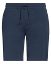 Guess Man Shorts & Bermuda Shorts Navy Blue Size L Cotton, Elastane