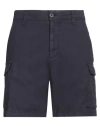 Guess Man Shorts & Bermuda Shorts Navy Size 34 Cotton, Linen, Elastane In Navy