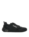 Guess Man Sneakers Black Size 8.5 Soft Leather In Black