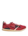 Guess Man Sneakers Tomato Red Size 10.5 Leather, Textile Fibers, Synthetisches Material In Red