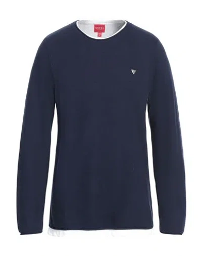 Guess Man Sweater Midnight Blue Size Xs Cotton