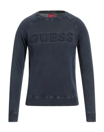 Guess Man Sweater Midnight Blue Size Xs Cotton