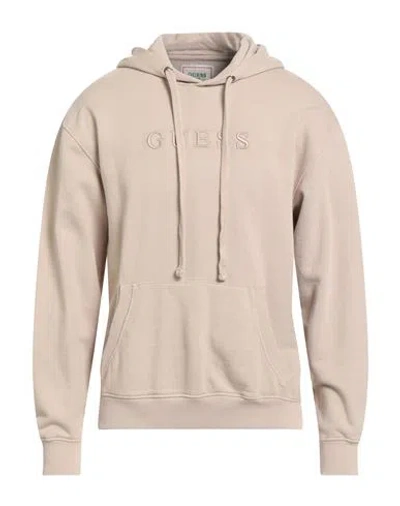 Guess Man Sweatshirt Beige Size S Cotton In Brown