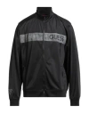 Guess Man Sweatshirt Black Size L Polyester In Black