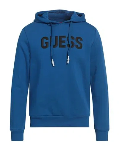 Guess Man Sweatshirt Blue Size M Cotton, Polyester