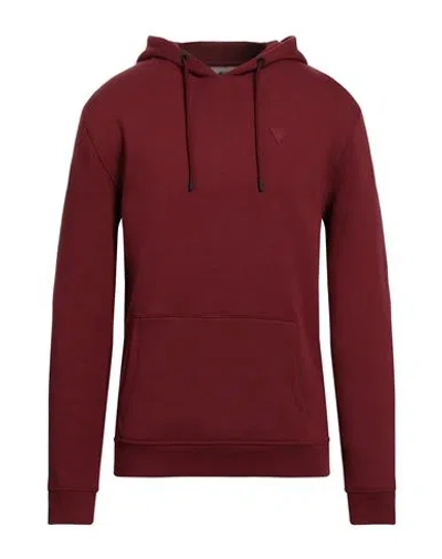 Guess Man Sweatshirt Burgundy Size M Cotton, Polyester In Red