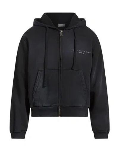 Guess Man Sweatshirt Charcoal Size L Cotton In Black