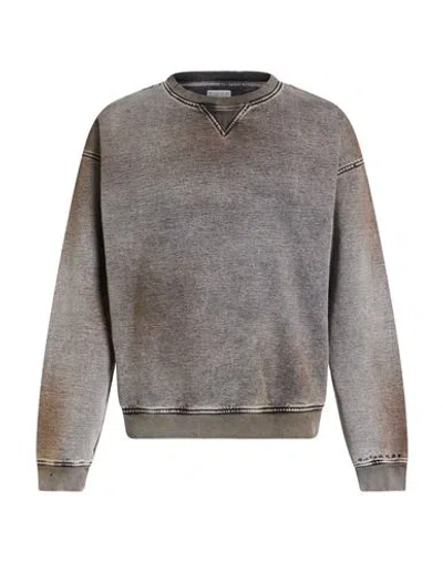 Guess Man Sweatshirt Grey Size L Cotton In Gray