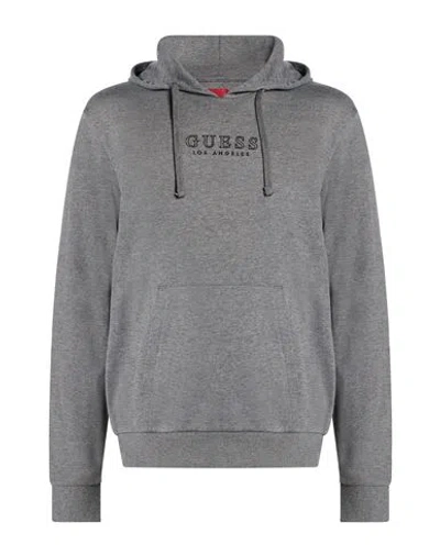 Guess Man Sweatshirt Grey Size L Polyester, Cotton In Gray