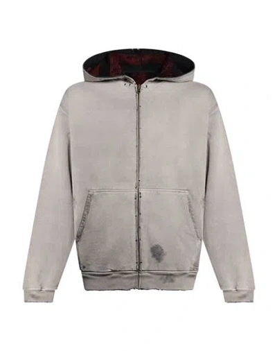 Guess Man Sweatshirt Light Grey Size L Cotton In Gray