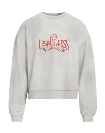 Guess Man Sweatshirt Light Grey Size M Cotton, Polyester