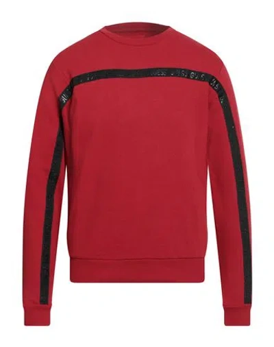 Guess Man Sweatshirt Red Size S Cotton, Polyester