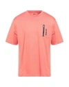 Guess Man Sweatshirt Salmon Pink Size M Nylon, Cotton In Pink