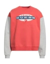 Guess Man Sweatshirt Salmon Pink Size S Cotton, Polyester In Pink