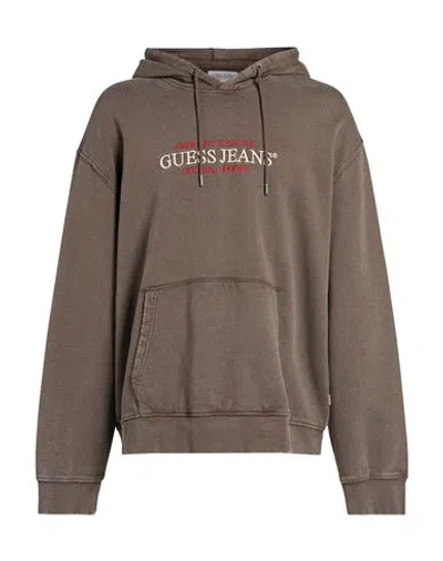 Guess Man Sweatshirt Taupe Size Xxl Cotton In Grey
