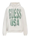 Guess Man Sweatshirt White Size 38 Cotton, Elastane In White