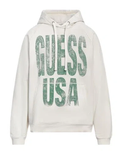 Guess Man Sweatshirt White Size 38 Cotton, Elastane
