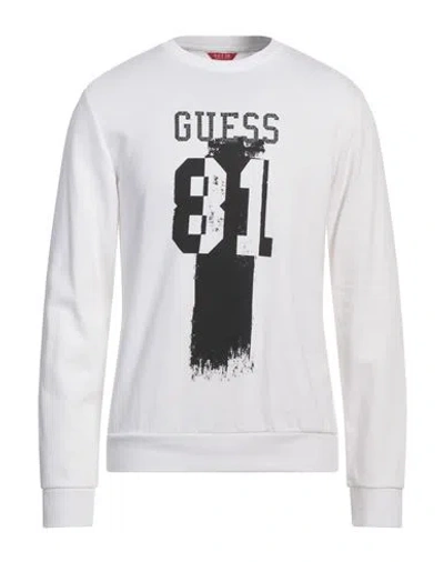 Guess Man Sweatshirt White Size L Cotton