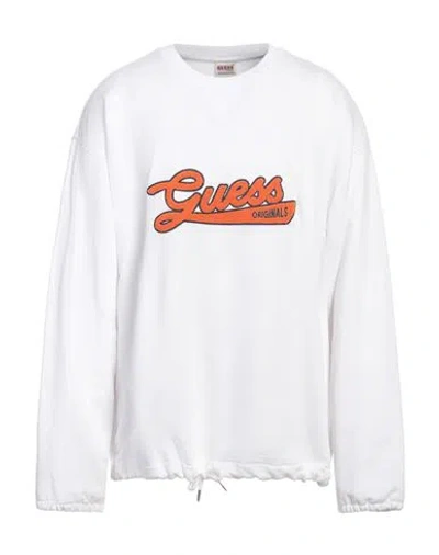 Guess Man Sweatshirt White Size S Cotton