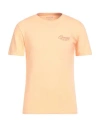 Guess Man T-shirt Apricot Size S Organic Cotton, Cotton In Orange
