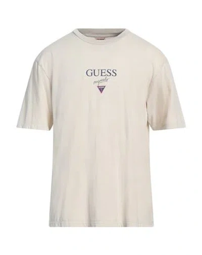 Guess Man T-shirt Beige Size L Cotton