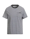 Guess Man T-shirt Black Size L Cotton In Gray