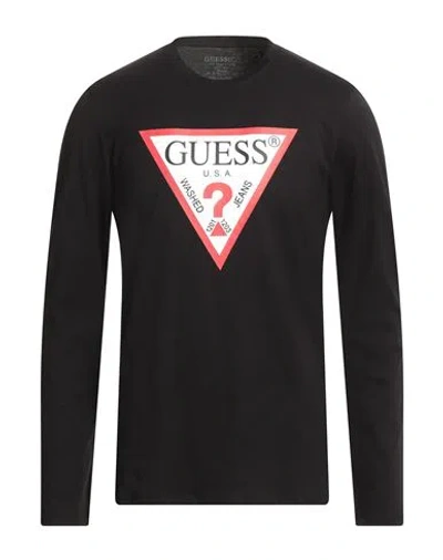Guess Man T-shirt Black Size L Cotton
