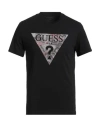 Guess Man T-shirt Black Size S Organic Cotton, Cotton, Elastane