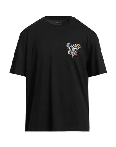 Guess Man T-shirt Black Size Xl Organic Cotton, Cotton