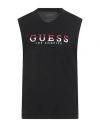 Guess Man T-shirt Black Size Xxl Cotton In Black