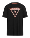 Guess Man T-shirt Black Size Xxl Cotton, Elastane In Black
