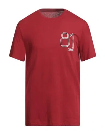 Guess Man T-shirt Brick Size L Organic Cotton, Modal In Red