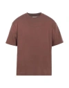 Guess Man T-shirt Coral Size L Cotton In Brown